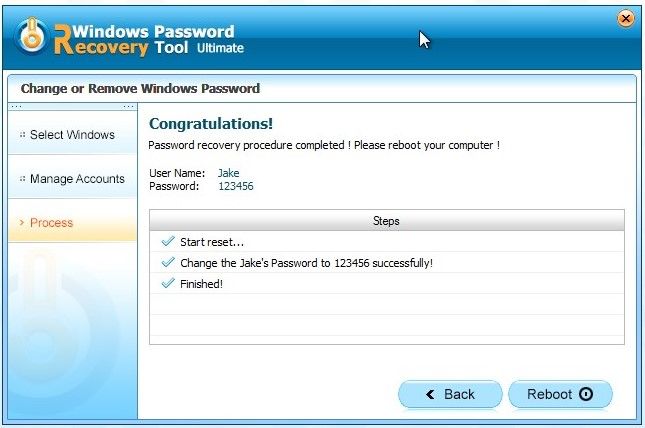 admin password resetter om usb