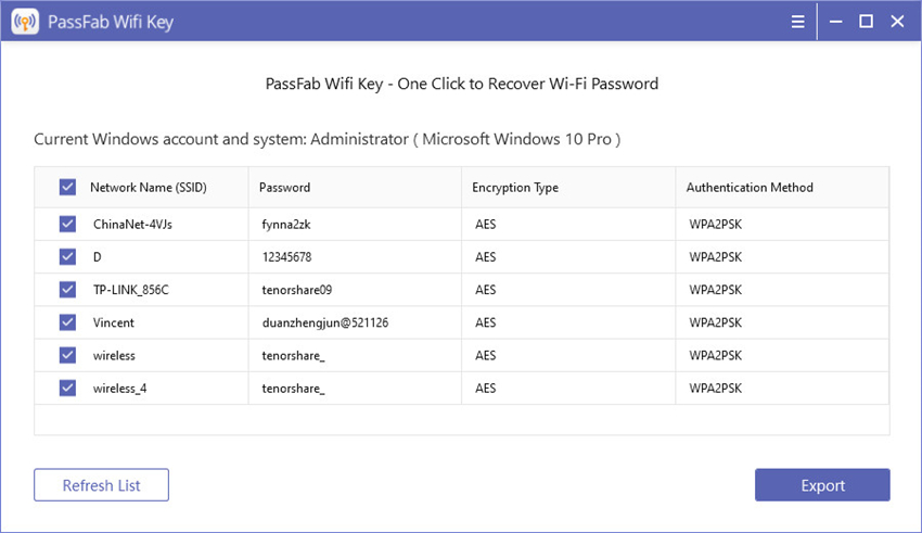 how to get a wifi password from a saved network windows 10