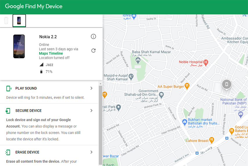 find my device android samsung