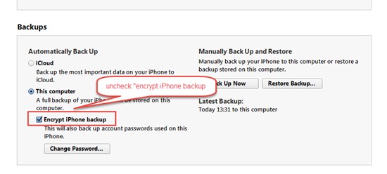 encrypt backup meaning iphone