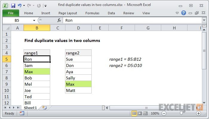 formula to find duplicates in excel
