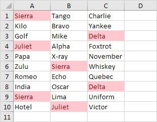 excel find duplicates in rows