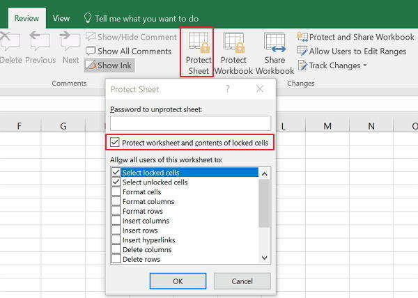 excel for mac lock cells