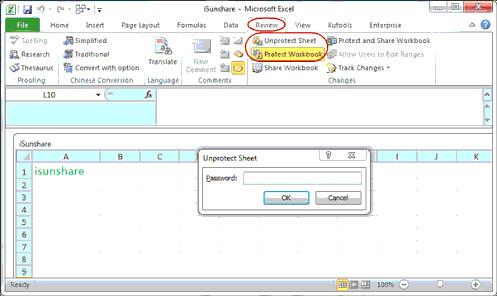 how to make excel file password protected and read only