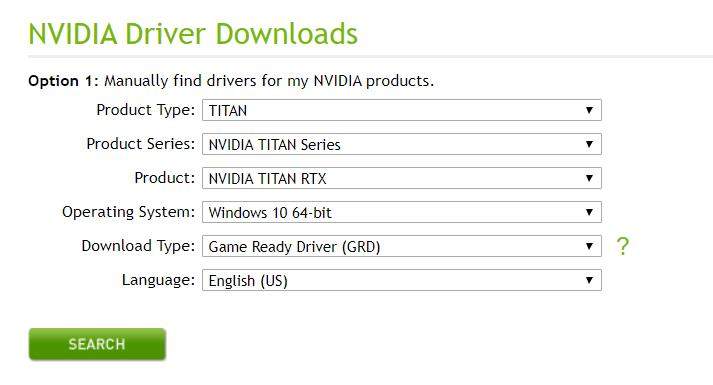 nvidia control panel driver update