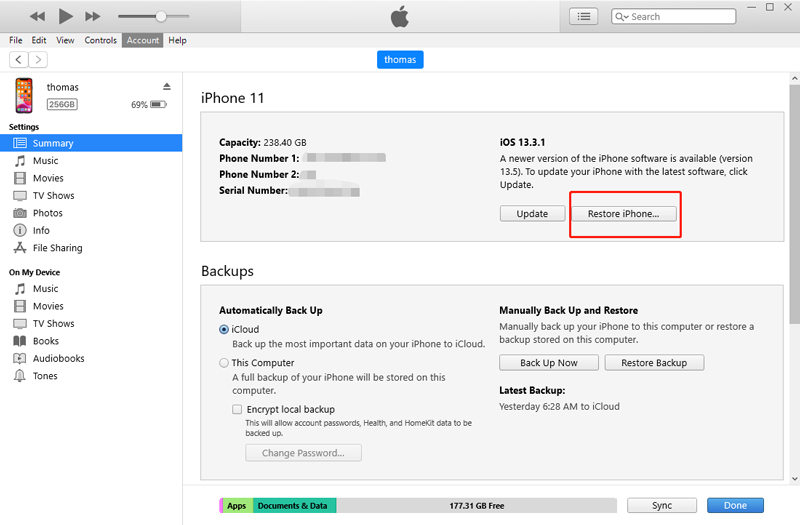 how to reset iphone passcode without restore and no itunes