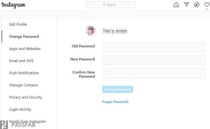 how to change my password on ig