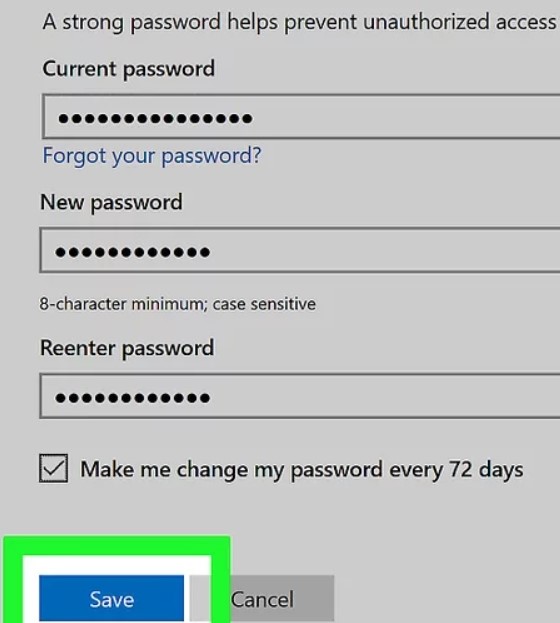 microsoft account keeps making me change my password