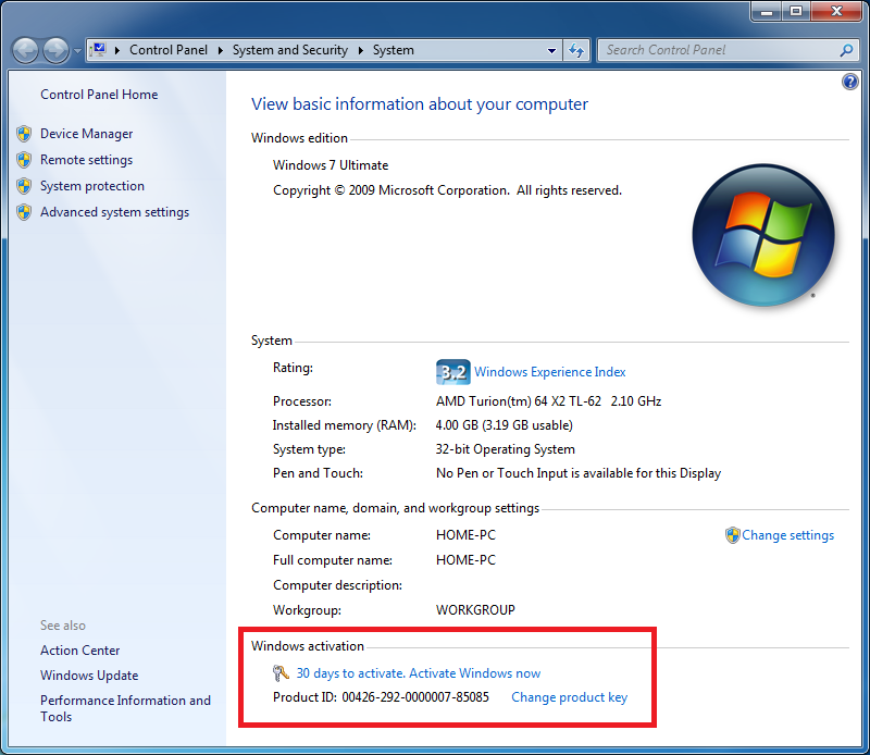 windows activation product key for windows 7