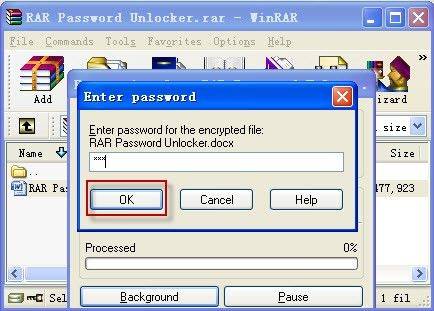 open rar without password