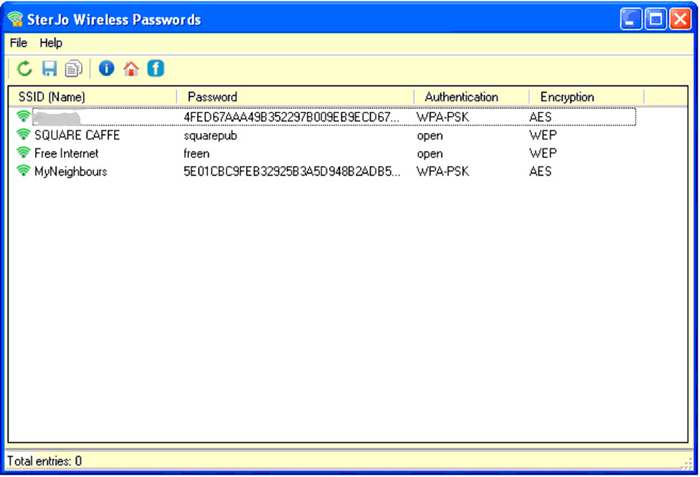 sterjo wireless passwords