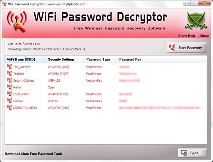 wifi password decryptor