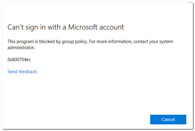 program is blocked by group policy windows 10