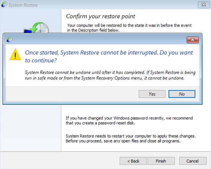 reset service registration windows 10