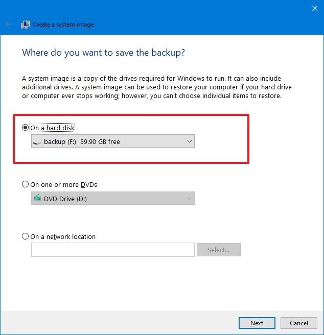 How To Create A System Image Windows 10