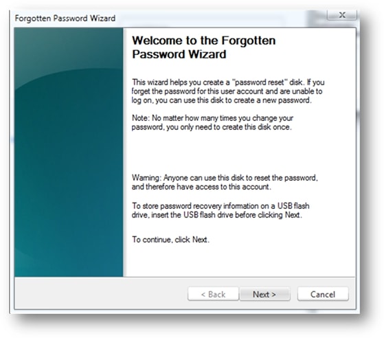 forgot windows 7 password factory reset