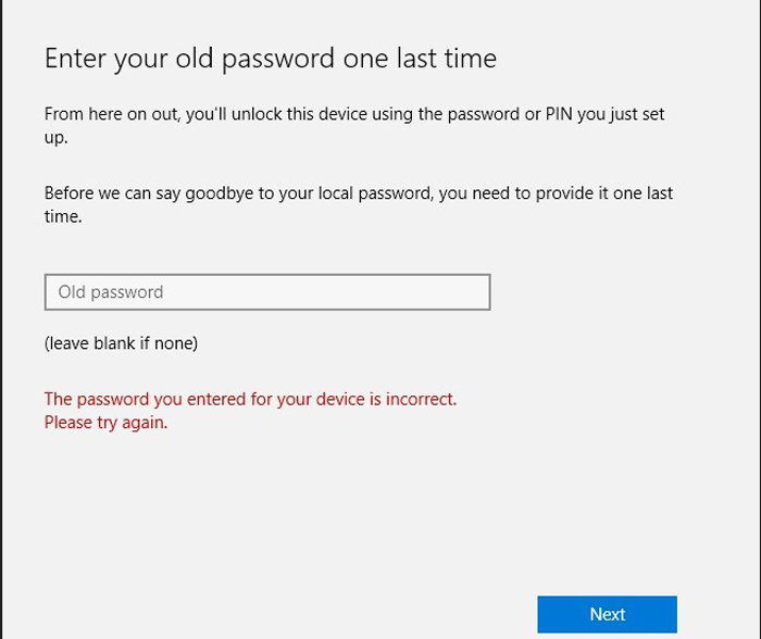 How To Solve Enter Old Password One Last Time Issue In Windows