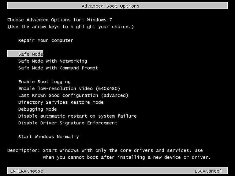 windows 10 safe mode with networking not working