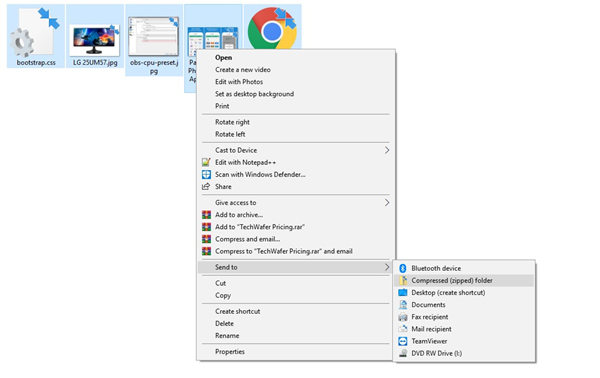 zip folder on mac for windows